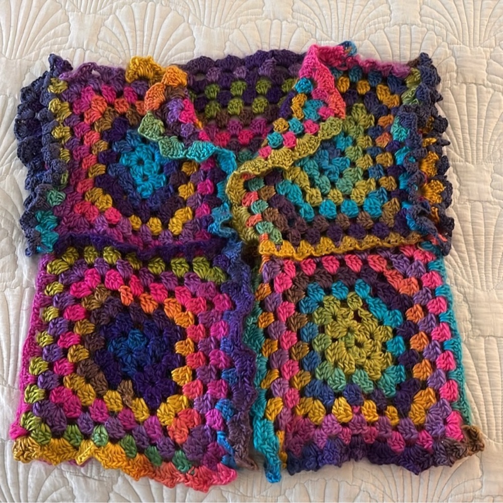Colorful Crochet Granny Square Vest